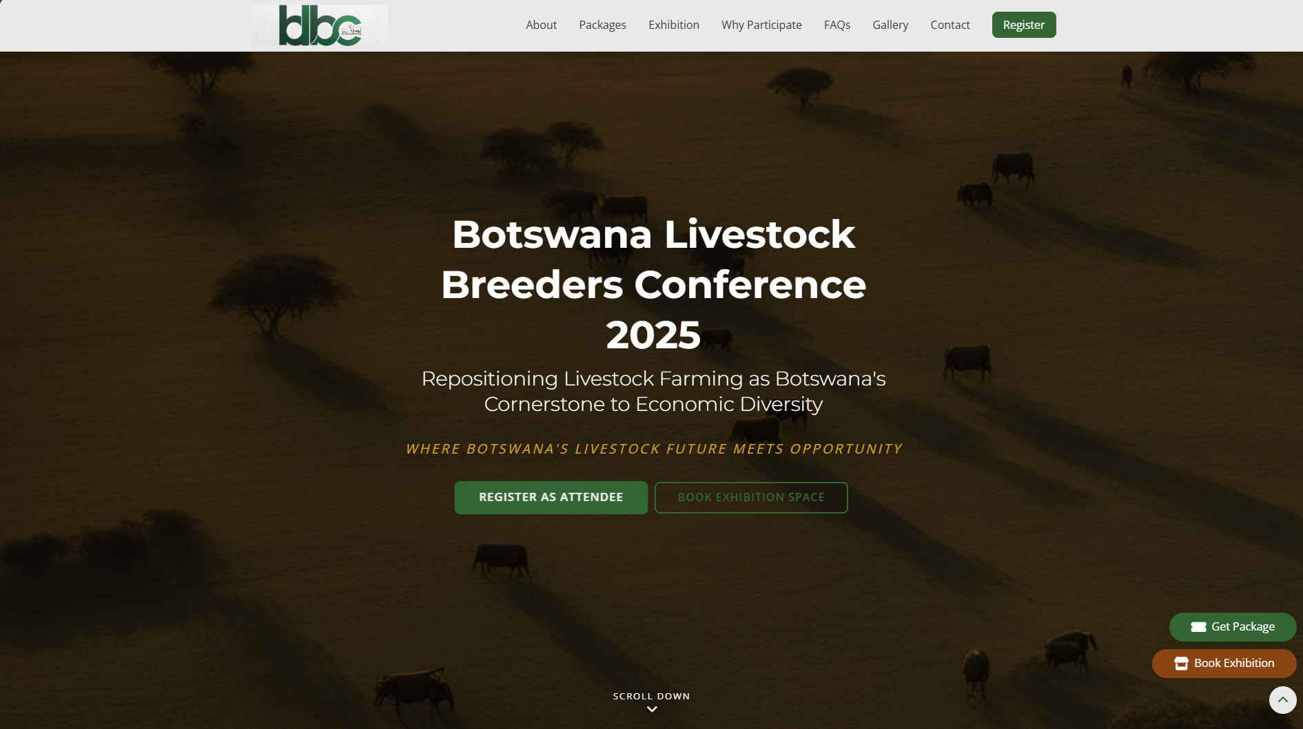 BLBC Website - Modern website for Botswana Livestock Breeders Conference